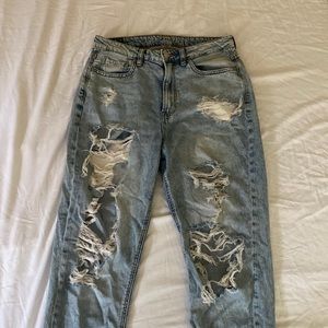 American Eagle distressed mom jeans